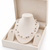 Floating pearl necklace and earrings jewellery set, white and grey, multi-strand, earrings included