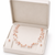 Floating freshwater pearl necklace and earring set, pink, multi-strand, earrings included