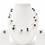 Floating pearl necklace set with earrings, black and white, multi-strand, women's jewellery