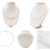 Floating pearl necklace and earring set, white, multi-strand, illusion style, with earrings set