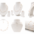 Floating pearl jewellery set, necklace with stud earrings, white and peach earrings included