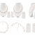 Floating freshwater pearl necklace set, white, multi-strand with earrings, elegant bridal jewellery