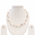 Floating pearl necklace and earring set, pink, multi-strand illusion style, bridal jewellery