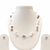 Floating pearl necklace and earrings jewellery set, white and grey, multi-strand, earrings included