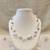 Floating pearl necklace and earrings jewellery set, white and grey, multi-strand, earrings included