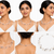 Floating pearl necklace set with earrings, multi-strand, white and grey, illusion style