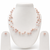Floating freshwater pearl necklace and earring set, pink, multi-strand, earrings included