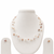 Floating freshwater pearl necklace and earrings set, multi-colour, double strand, earrings included