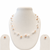 Floating pearl necklace and earring set, pink and white, multi-strand, illusion style, bridal jewellery
