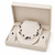 Floating pearl necklace and earring set, white and black, multi-strand, earrings included