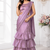 Elegant Shimmer 3-Step Ruffle Lehenga Saree with Embroidered Stitched Blouse & Designer Attach Pallu