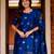 Blue jaquard  kanchi cotton with jari work kurti dupatta pant  set