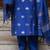 Blue jaquard  kanchi cotton with jari work kurti dupatta pant  set