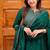 Green embroidered  vertical cotton with kurti dupatta pant  set