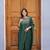Green embroidered  vertical cotton with kurti dupatta pant  set