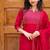 Rani embroidered  vertical cotton with kurti dupatta pant  set