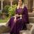 Wine embroidered  vertical cotton with kurti dupatta pant  set