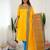 Yellow jaquard  kanchi cotton kurti dupatta set