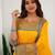 Yellow jaquard  kanchi cotton kurti dupatta set