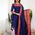 Blue jaquard  kanchi cotton kurti dupatta set