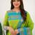 Light green jaquard  kanchi cotton kurti dupatta set