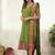 Parrot green jaquard  kanchi cotton kurti dupatta set