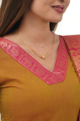 Mustard jaquard  kanchi cotton kurti dupatta set 5