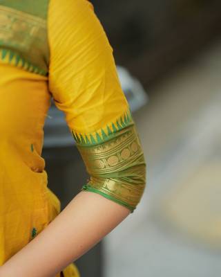 Mustard jaquard  kanchi cotton kurti dupatta set 5