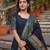 Blue jaquard  kanchi cotton kurti dupatta and pant  set