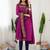 Pink jaquard  kanchi cotton kurti dupatta set