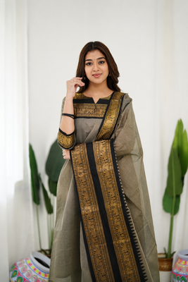 Cream jaquard  kanchi cotton kurti dupatta set 2