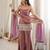 Dusty mauve sequence dori zari embroidered frendy silk kurta with bell bottom pant and dupatta