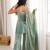 Sea green sequence dori zari embroidered frendy silk kurta with bell bottom pant and dupatta