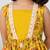Girls yellow cotton schiffli digital floral blouse jacket with sharara set