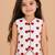 Girls red cotton thread embroidered clothing set with cargo pant