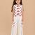 Girls red cotton thread embroidered clothing set with cargo pant