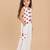 Girls red cotton thread embroidered clothing set with cargo pant