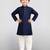 Boys navy blue volvo cotton solid kurta pyjama set