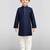 Boys navy blue volvo cotton solid kurta pyjama set