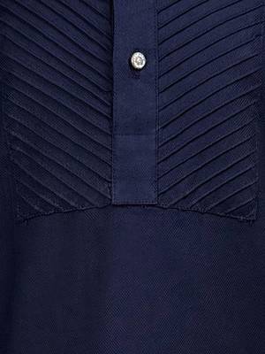 Boys navy blue volvo cotton solid kurta pyjama set 5