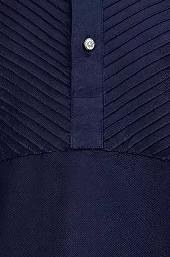 Boys navy blue volvo cotton solid kurta pyjama set