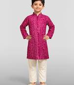 Boys falsa pure cotton bandhani digital print kurta pyjama set