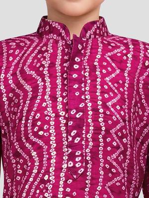 Boys falsa pure cotton bandhani digital print kurta pyjama set 2