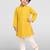 Boys yellow cotton cambric bandhani screen print kurta pyjama set