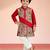 Boys red cotton digital print kurta & pyjama set