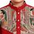 Boys red cotton digital print kurta & pyjama set