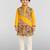 Boys yellow cotton printed kurta pyjama set