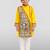 Boys yellow cotton embroidered kurta pyjama set