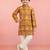 Boys yellow rayon patola printed kurta pyjama set