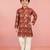 Boys red rayon patola printed kurta pyjama set
